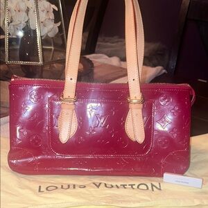 Louis Vuitton Red Shoulder Bag with Glossy Finish